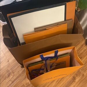 Louis Vuitton Orange Shopping Bags Gucci, saint Laurent withRibbon Handles